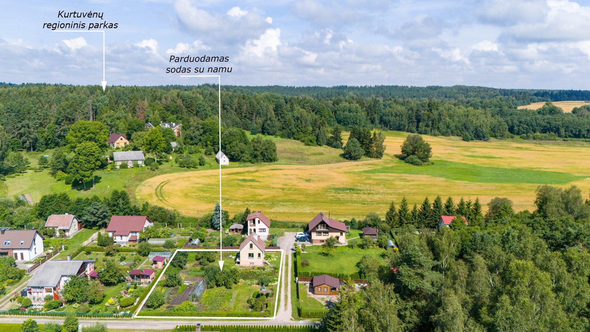 Parduodamas mūrinis sodo namas su dviem sklypais, Gėlių g.17 ir 17A, Maskvytės k., Šiaulių raj.