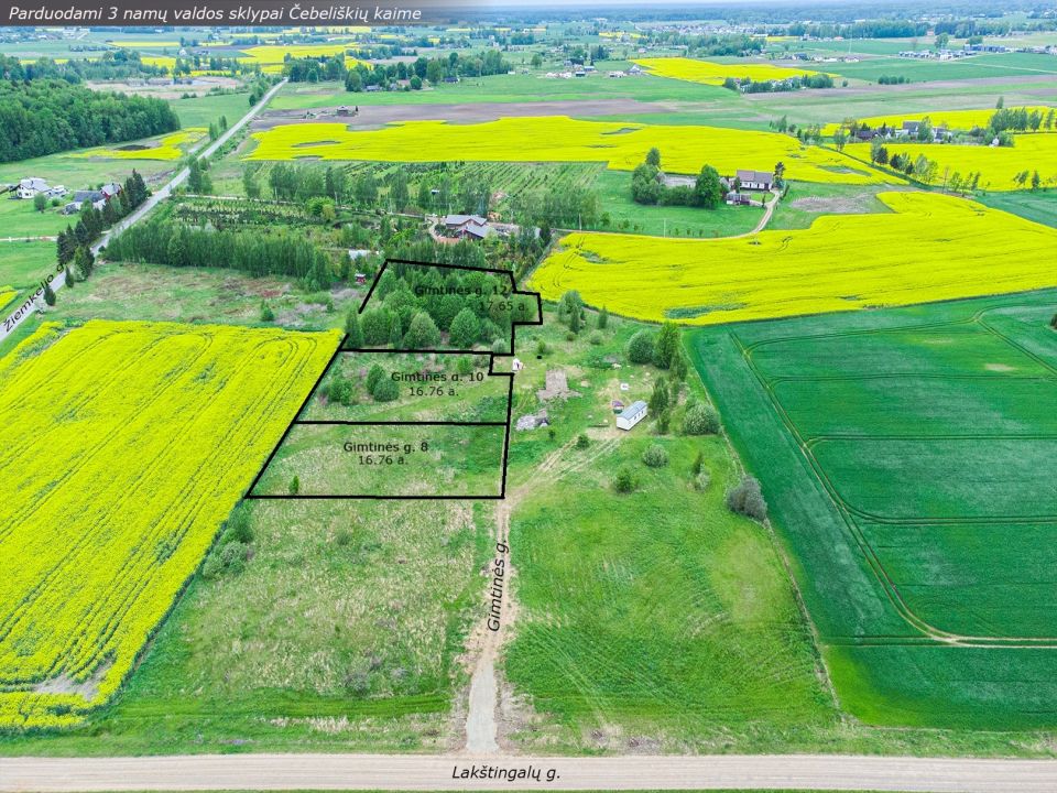 Parduodamas namų valdos sklypas 16,76 arų, Gimtinės g., 8, Čebeliškių k., Alšėnų sen., Kauno rajone.