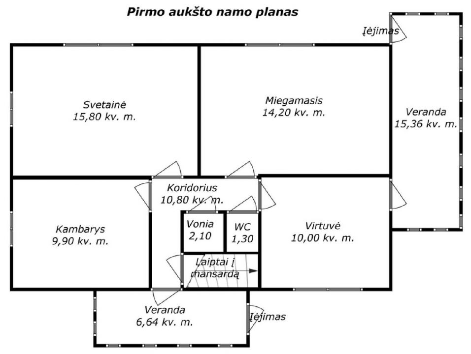 Miesto centre parduodamas gyvenamasis namas Akmenės r., Naujojoje Akmenėje, Gedimino g.