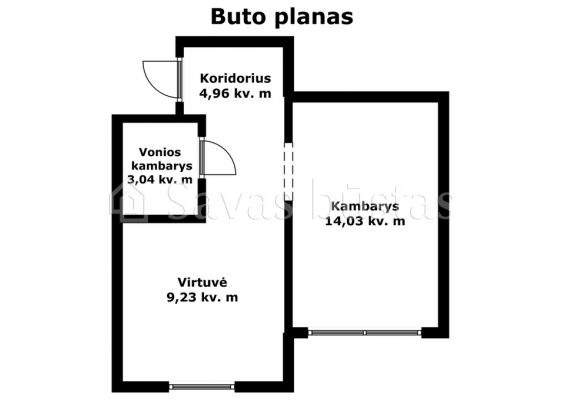 Parduodamas tvarkingas 1 kambario butas Dainų g. 48, Šiauliuose